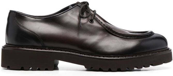 Doucal's leather boat shoes Brown