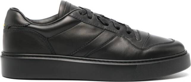 Doucal's logo-debossed leather sneakers Black