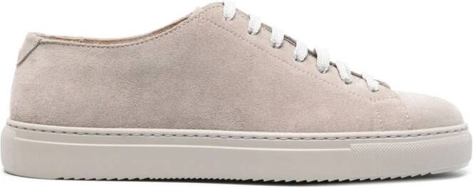 Doucal's logo-debossed suede sneakers Neutrals