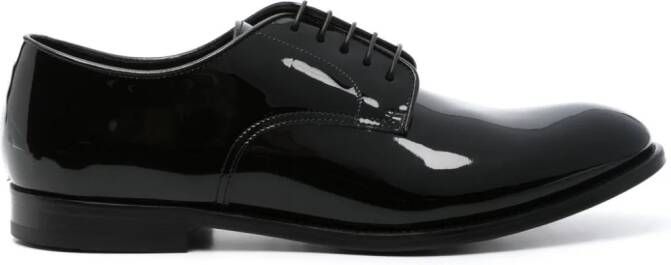 Doucal's patent-leather derby shoes Black