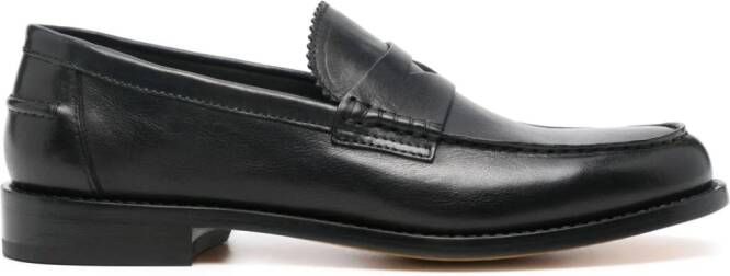 Doucal's pebbled-leather loafers Black