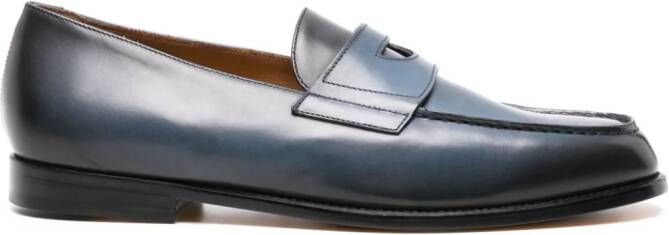 Doucal's penny-slot leather loafers Blue