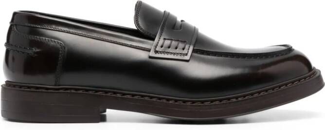 Doucal's penny-slot leather loafers Brown