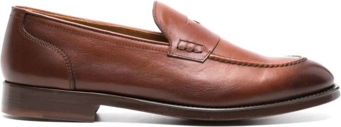Doucal's penny-slot leather loafers Brown
