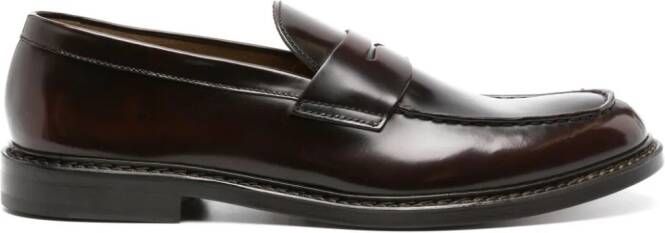 Doucal's penny-slot leather loafers Brown