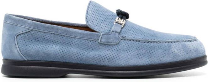 Doucal's perforated suede loafers Blue