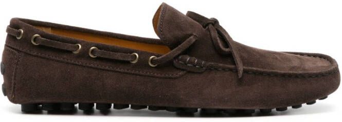 Doucal's suede boat shoes Brown