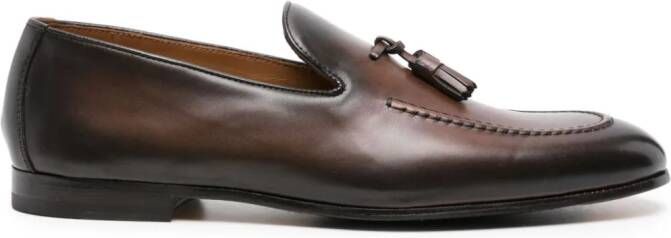 Doucal's tassel-detail faded loafers Brown