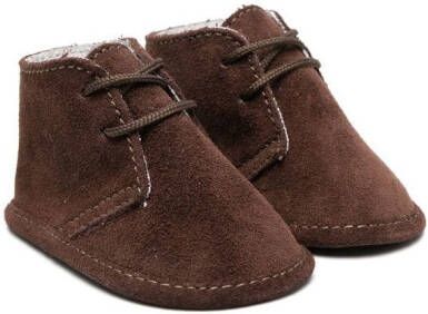 Douuod Kids lace-up suede boots Brown