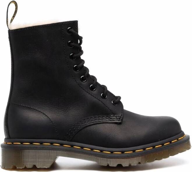 Dr. Martens 1460 Serena faux shearling-lined combat boots Black