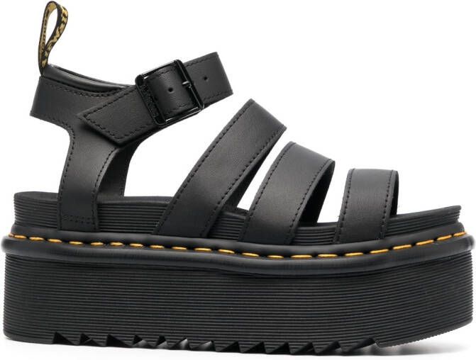 Dr. Martens 70mm buckled platform sandals Black
