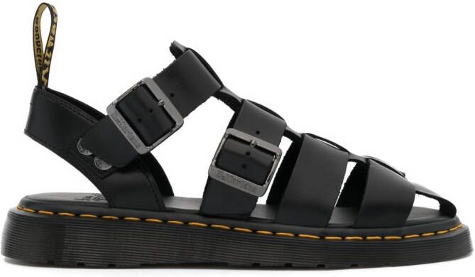 Dr. Martens caged-design leather sandals Black