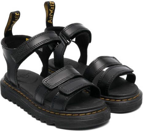 Dr. Martens Kids logo-print open-toe sandals Black