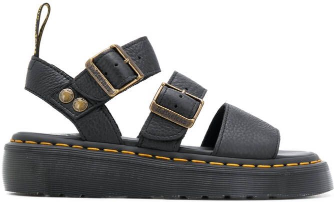 Dr. Martens open toe buckled sandals Black