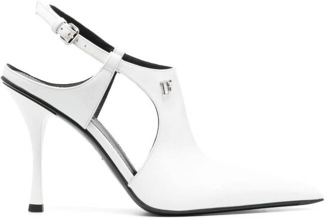 DSQUARED2 115mm slingback leather pumps White