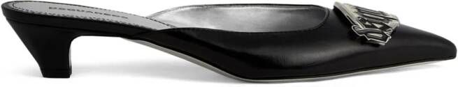 DSQUARED2 35mm logo-plaque leather mules Black