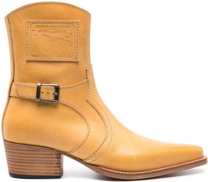 DSQUARED2 60mm leather ankle boots Yellow