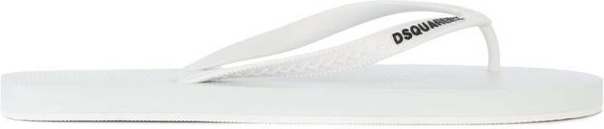 DSQUARED2 branded flip-flops White