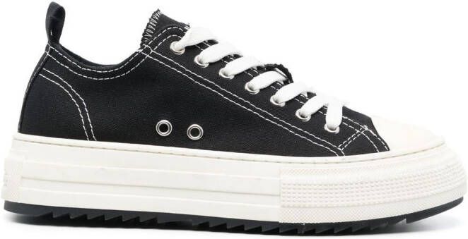 DSQUARED2 contrasting-stitch detail low-top sneakers Black