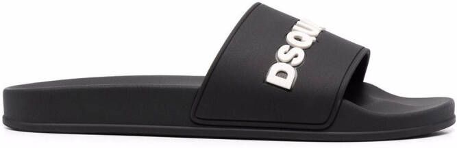 DSQUARED2 embossed logo detail slides Black