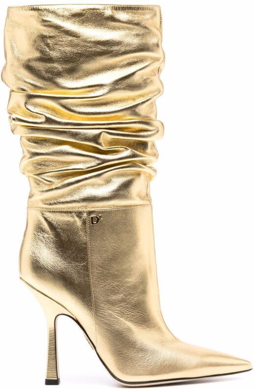 DSQUARED2 gathered-detail 120mm boots Gold