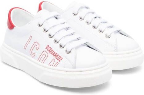 DSQUARED2 KIDS Icon logo-print sneakers White