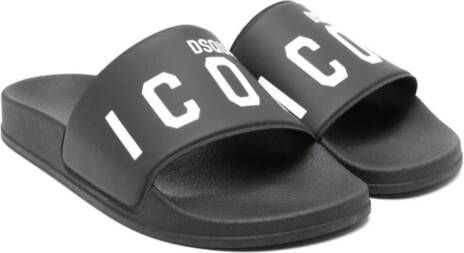 DSQUARED2 KIDS logo-print slides Black