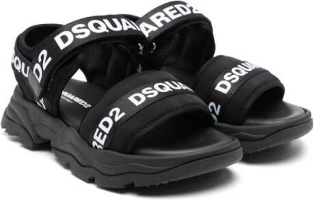DSQUARED2 KIDS logo-strap sandals Black