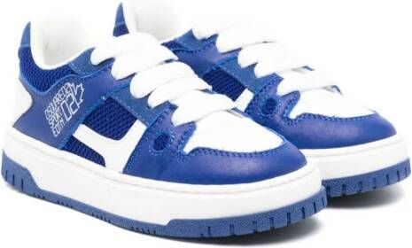 DSQUARED2 KIDS two-tone leather sneakers Blue