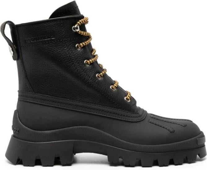 DSQUARED2 lace-up leather ankle boots Black