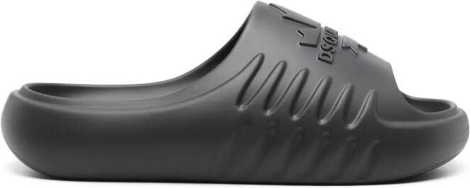 DSQUARED2 logo-embossed flat slides Black