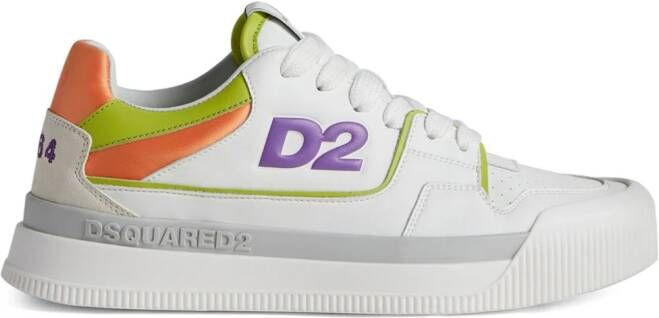 DSQUARED2 logo-embossed leather sneakers White