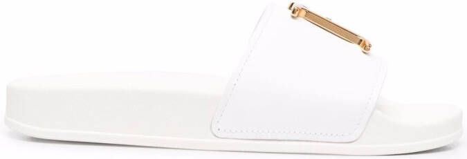 DSQUARED2 logo-lettering flat slides White