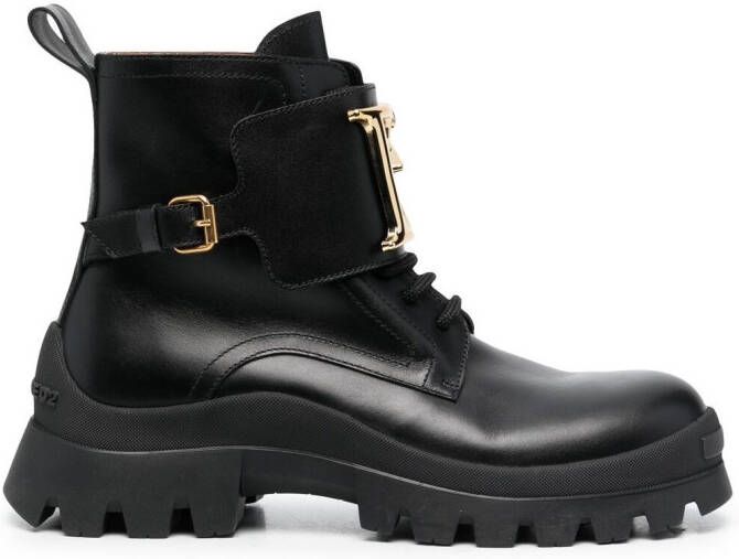 DSQUARED2 logo-plaque ankle boots Black