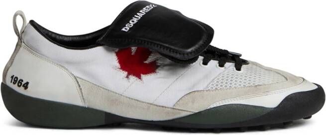 DSQUARED2 maple-leaf leather sneakers Neutrals