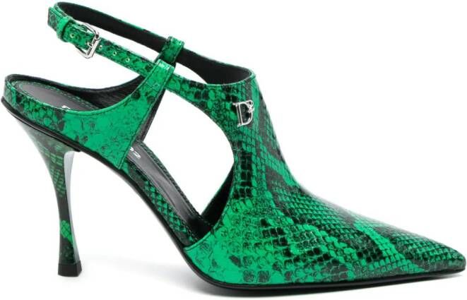 DSQUARED2 Mary Jane 110mm leather pumps Green