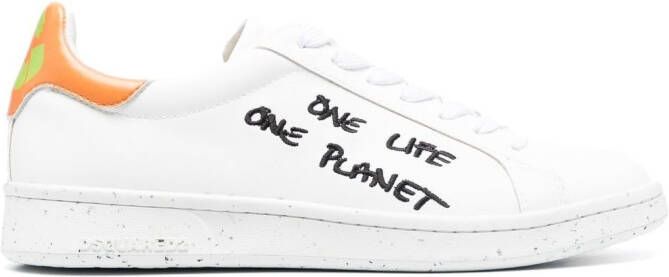 DSQUARED2 slogan-print low-top sneakers White