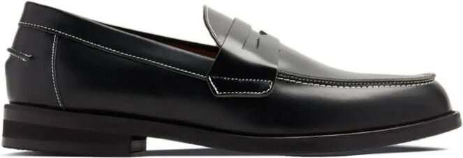 DUKE & DEXTER contrast-stitching leather loafers Black