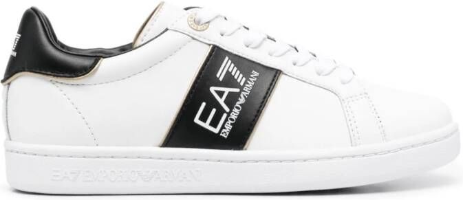 Ea7 Emporio Armani logo-print leather sneakers White