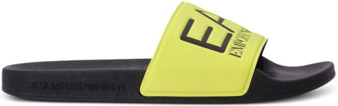 Ea7 Emporio Armani logo-embossed slides Yellow