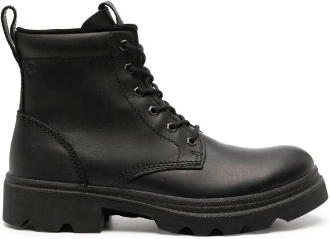 ECCO Grainer logo-embossed leather boots Black
