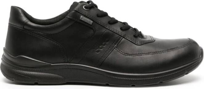 ECCO Irving logo-embossed leather sneakers Black