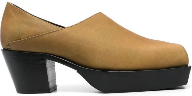 Eckhaus Latta 60mm square-toe cowboy clogs Green