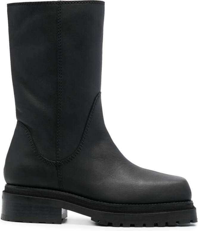 Eckhaus Latta square-toe 70mm leather boots Black