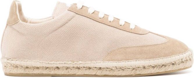 Eleventy lace-up canvas espadrilles Neutrals