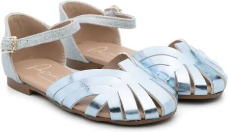 Eli1957 caged leather sandals Blue
