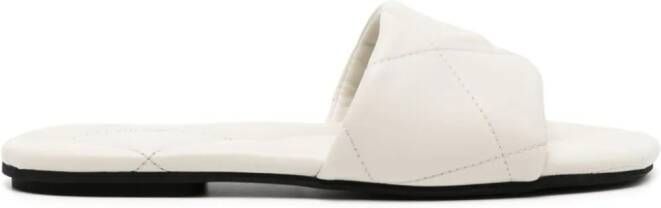 Emporio Armani Eagle-motif quilted sandals White