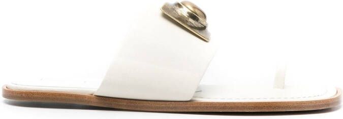 ETRO Crown Me leather sandals White