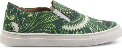 ETRO KIDS paisley-print slip-on sneakers Green