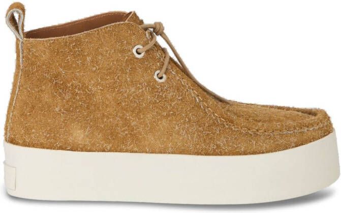 ETRO lace-up suede platform shoes Neutrals